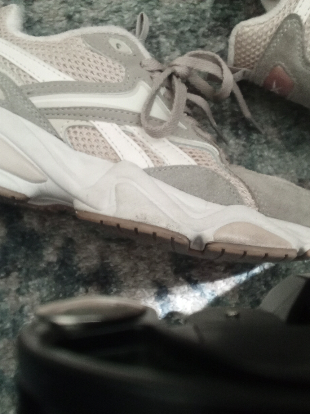 Reebok Women's Taupe & White Mesh Suede Sneakers - Picture 2 of 3
